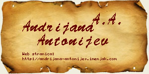 Andrijana Antonijev vizit kartica